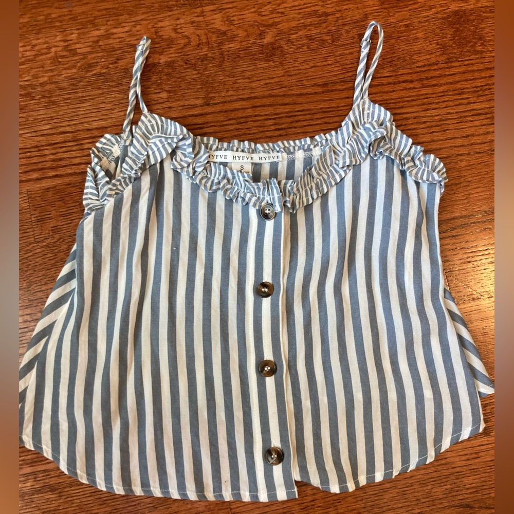 Blue/white striped top